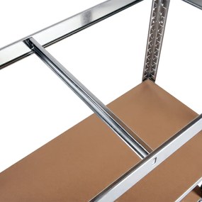 2x bezskrutkový kovový regál, 180x90x40 cm, 5x HDF polica, 175 kg na policu, zinok