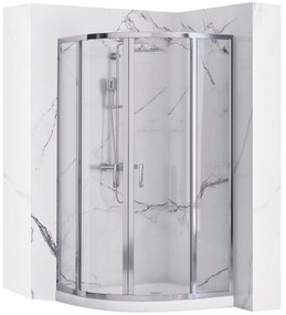 Rea Look, štvrťkruhový sprchovací kút 90x90x190 cm, 5mm číre sklo, chrómový profil, REA-K7905