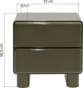 Nočný stolík Lagos 52 cm sivozelený