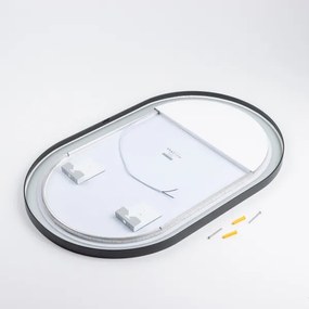 Brilagi-LED kúpeľňové zrkadlo CANZO LED/25W/230V 50x80 cm čierna IP44 CRI 90 stm.+CCT