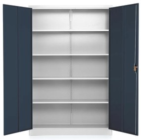 Univerzálna kovová skriňa 120 x 40 x 185 cm, cylindrický zámok, antracitová - ral 7016