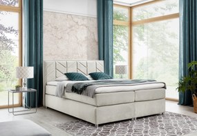 Čalúnená posteľ boxspring MODLA + vrchný matrac - čierna / 160x200