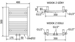 Mexen Ares, elektrické vykurovacie teleso 500 x 400 mm, 300 W, biela, W102-0500-400-6300-20