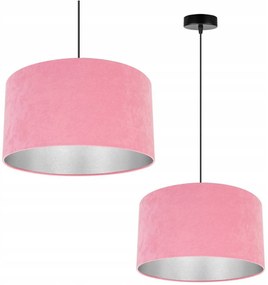 Závesné svietidlo Mediolan, 1x ružové/chrómové textilné tienidlo, (výber z 2 farieb konštrukcie)