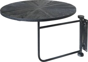 Čierny antik drevený okrúhly nástenný stôl Wall Table - Ø 35*45 cm