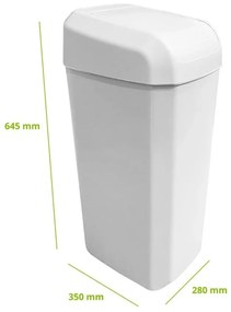 Denox Troya odpadkový kôš 45 l, biely, 45 l