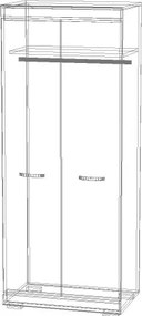 Šatník Rosa 1, korpus trufla/dvere modřín sibiu