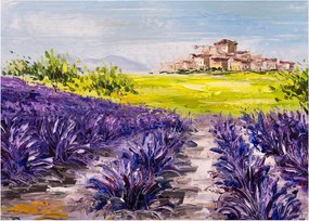 Obraz - Provance, Francúzsko, olejomaľba (70x50 cm)