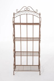 Kovová polica regál Anja - Hnedá antik