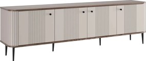 TV stolík Vespera 4D 187 cm - kašmírová / orech / čierne nožičky