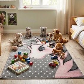 Ayyildiz, Kusový koberec Kids 590 pink, 80x150, ružová, detská izba