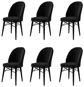 Sada jedálenských stoličiek Ritim Black, 6 ks
