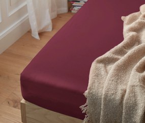 Džersejová napínacia plachta, štandardná veľkosť, tmavočervená