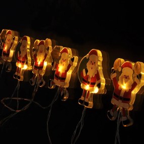 SOLIGHT LED okenná reťaz - Santa, 6x LED, prísavná, 120cm, 2x AA