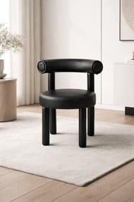Designová jídelní židle Leith umělá kůže černá