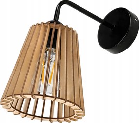 Nástenné LED svietidlo 1x E27 LOFT edison LED nad zrkadlo drevený kužeľ