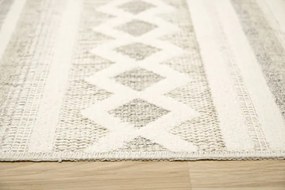 Koberec Cotton C102 Etno / kosoštvorce, krémový / sivý / béžový