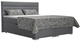 Čalúnená posteľ s úložným priestorom a matracami s topperom NEW BOLERO 180x200 cm sivá