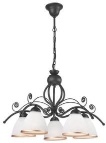 Luster na reťazi RETRO II 5xE27/60W/230V antracit