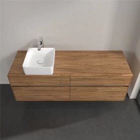 VILLEROY &amp; BOCH Collaro závesná skrinka pod umývadlo na dosku (umývadlo vľavo), 4 zásuvky, 1600 x 500 x 548 mm, Oak Kansas, C05000RH