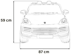 RAMIZ Elektrická autíčko  Porsche Cayenne S - biele - 4x25W- BATÉRIA - 12V7Ah - 2024