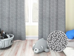 Biante Detský bavlnený záves Sandra SA-258 Ornamenty na tmavo sivom 130x150 cm