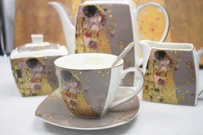 Porcelánový 21 dielny set na kávu alebo čaj,Gustav Klimt  The Kiss, Queen Isabell, 09295