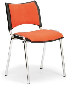 Konferenčná stolička SMART - chrómované nohy, bez podpierok rúk, oranžová