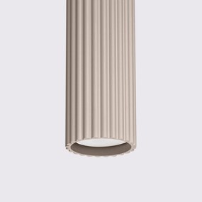 Závesné svietidlo Karbon, 1x tmavobéžové hliníkové tienidlo