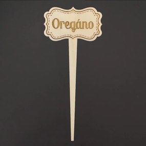 AMADEA Drevený zápich - ceduľka na bylinky Oregano, výška 20 cm, český výrobok