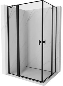 Mexen, Mexen Mist Duo výklopný sprchový kút 115 x 75 cm, čierny rám - 8A4-115L-075P-70-70