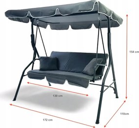 Záhradná hojdačka pre 3 osoby – béžová