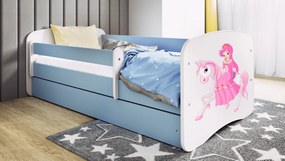 Detská posteľ Babydreams princezná na koni modrá