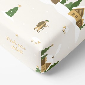 Goldea vianočná bavlnená napínacia plachta - pásli ovce valaši 80 x 160 cm