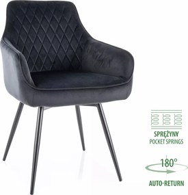 SI Marlo Velvet stolička čierna
