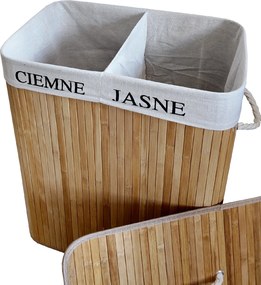 TRENDIE Bambusový kôš na prádlo 100l svetlohnedý + DARČEK