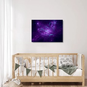 Sklenený obraz modernej modrej abstrakcie (70x50 cm)
