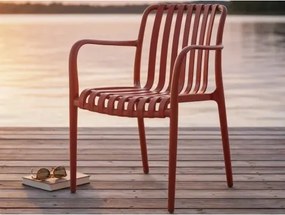 Záhradná stolička s podrúčkami Pixa, terracota%