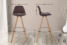 Barová stolička Corbin Round - látka, natura rám - hnedá