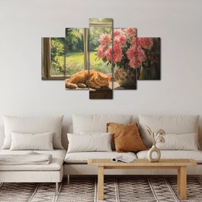 Obraz - Mačka na okne (150x105 cm)