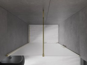 Mexen Velar, posuvné sprchové dvere do otvoru 140 cm, 8mm sklo námraza, zlatá lesklá, 871-140-000-31-50