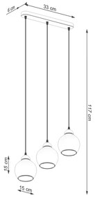 Sollux SL.1142 - Luster na lanku ALINO 3xE27/60W/230V čierna
