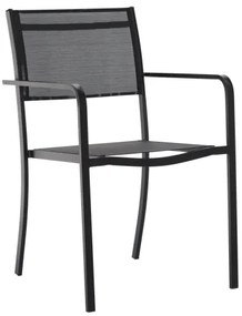 Elegantné kovové záhradné kreslo - čierne