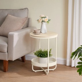 Odkladací stolík E1015 CRM, krémový