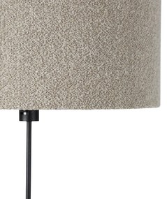 Stojaca lampa čierna nastaviteľná s tienidlom z bouclé taupe 50 cm - Parte