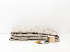 Detské béžové ľanové obliečky Linen Tales Botany, 70 x 100 cm