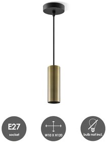 Luster na lanku SAGA 1xE27/40W/230V mosadz