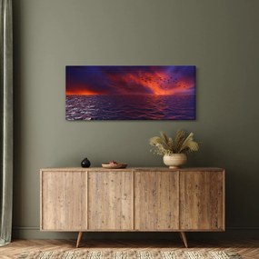 Obraz mora s vtákmi (120x50 cm)