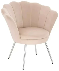 LuxuryForm DESIGN Kreslo FREY VELUR so striebornými nohami - krémové