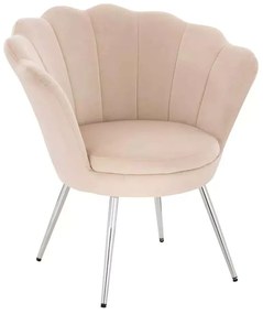LuxuryForm DESIGN Kreslo FREY VELUR so striebornými nohami - krémové